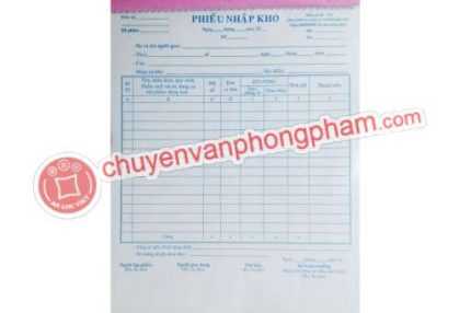 Phiếu nhập kho 3 liên A4