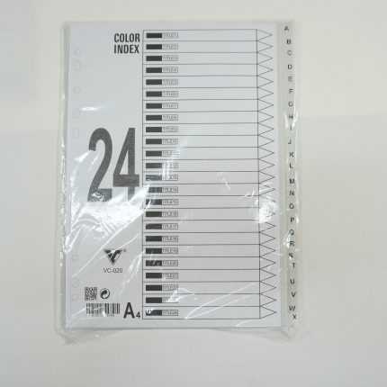 Bìa phân trang nhựa 24 chữ cái