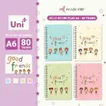 Set 4 cuốn sổ lò xo A6 Good Friends – 80 trang (Xanh lá – Be – Xanh da trời – Hồng)
