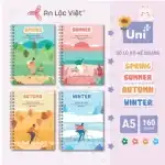 Set 4 cuốn sổ lò xo A5 – 120 trang kem kẻ ngang (Autumn – Winter – Summer – Spring)