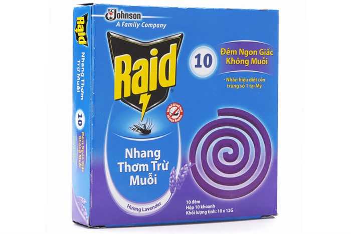 Nhang thơm trừ muỗi Raid – hương lavender Nhang thơm trừ muỗi Raid – hương lavender