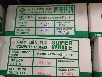 Giấy liên tục 4 liên 240x279mm – chia 2