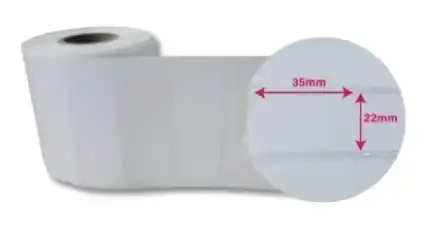Cuộn decal nhiệt 2 tem 35x22mm x 2.000 tem R2-RC – Trắng