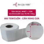 Cuộn decal nhiệt 1 tem 50x30mm x 800 tem R2-RC – Trắng