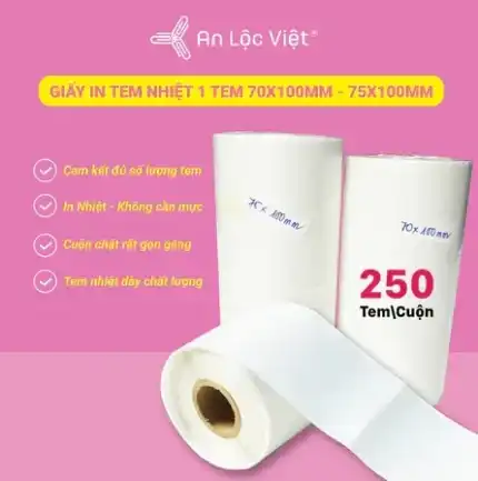 Cuộn decal nhiệt 1 tem 75 x 100 – 250 tem R2-RC