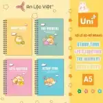 Set 4 cuốn sổ lò xo A5 – 120 trang (Story time – Rainy days – The moment – Lets together)